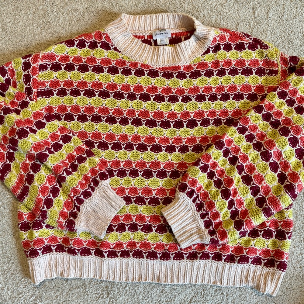 Vibrant Honeycomb Pattern Women's Sweater